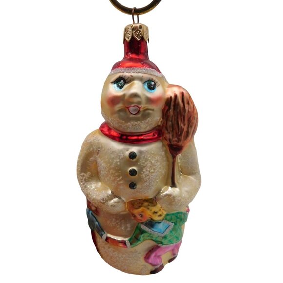 Christopher Radko Blown Glass Christmas Ornament Snow Dancing Snowman with Box - Picture 1 of 7